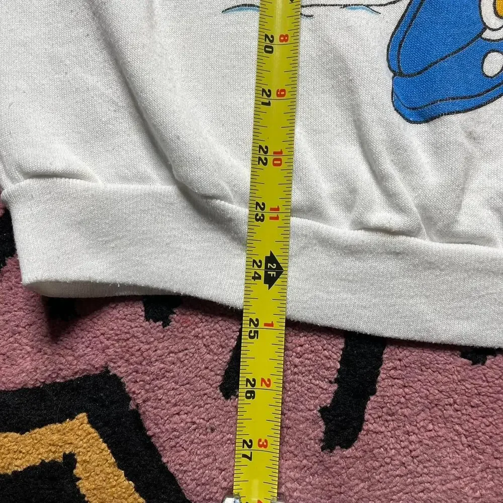 Vintage 90’s Bart Simpson Xmas Puff Print Graphic Logo Sweatshirt Size XL White